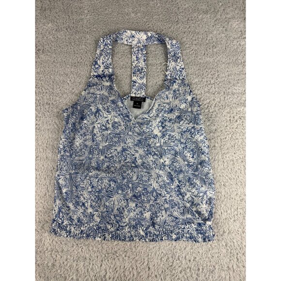 Lucky Brand Womens Blue Boho Geometric Print Sleeveless Top Size M - Picture 7 of 15